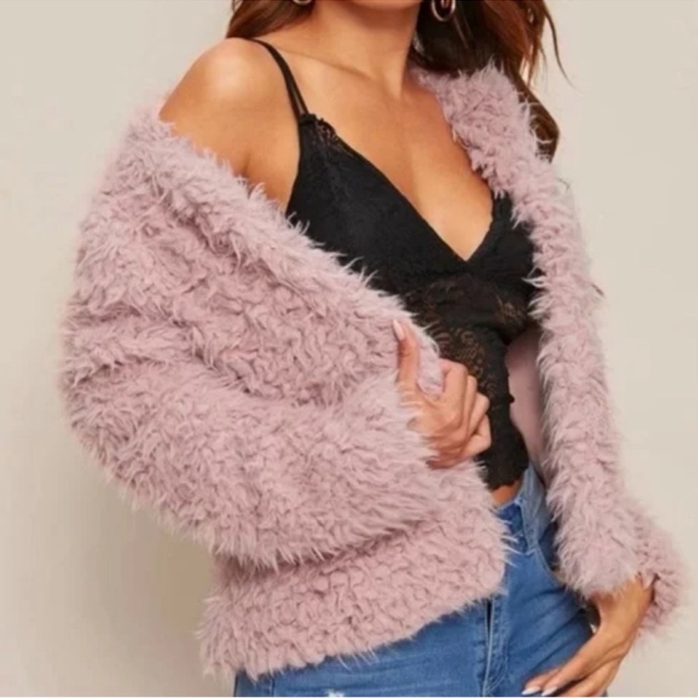 SHEIN | Fluffy Pink Coat